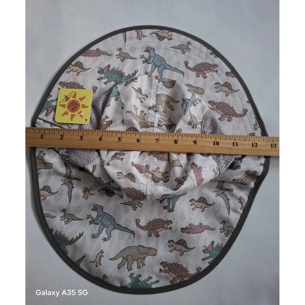 Omdex Kids Sun Hat With Neck Flap Boys Girls Dinosaurs Print Upf 50 Size L